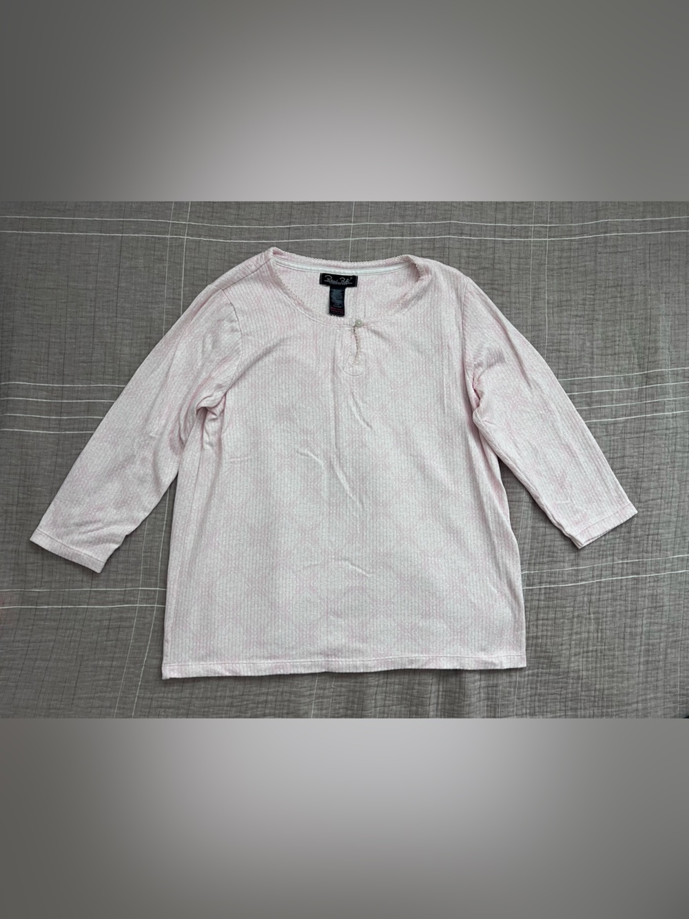 Light Pink Ribbed Long Sleeve Top